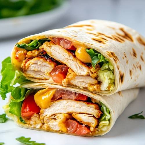 BBQ Chicken, Bacon & Cheese Wrap  A Protein-Packed Delight!
