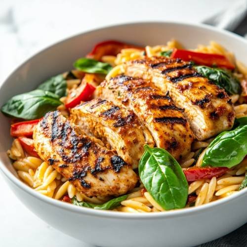 Cajun Chicken & Creamy Tomato Orzo Recipe  A Flavorful Twist on Comfort Food!
