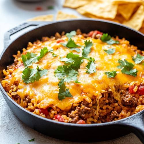 Cheesy Beef Taco Rice  A Quick and Flavorful Mid-Week Meal