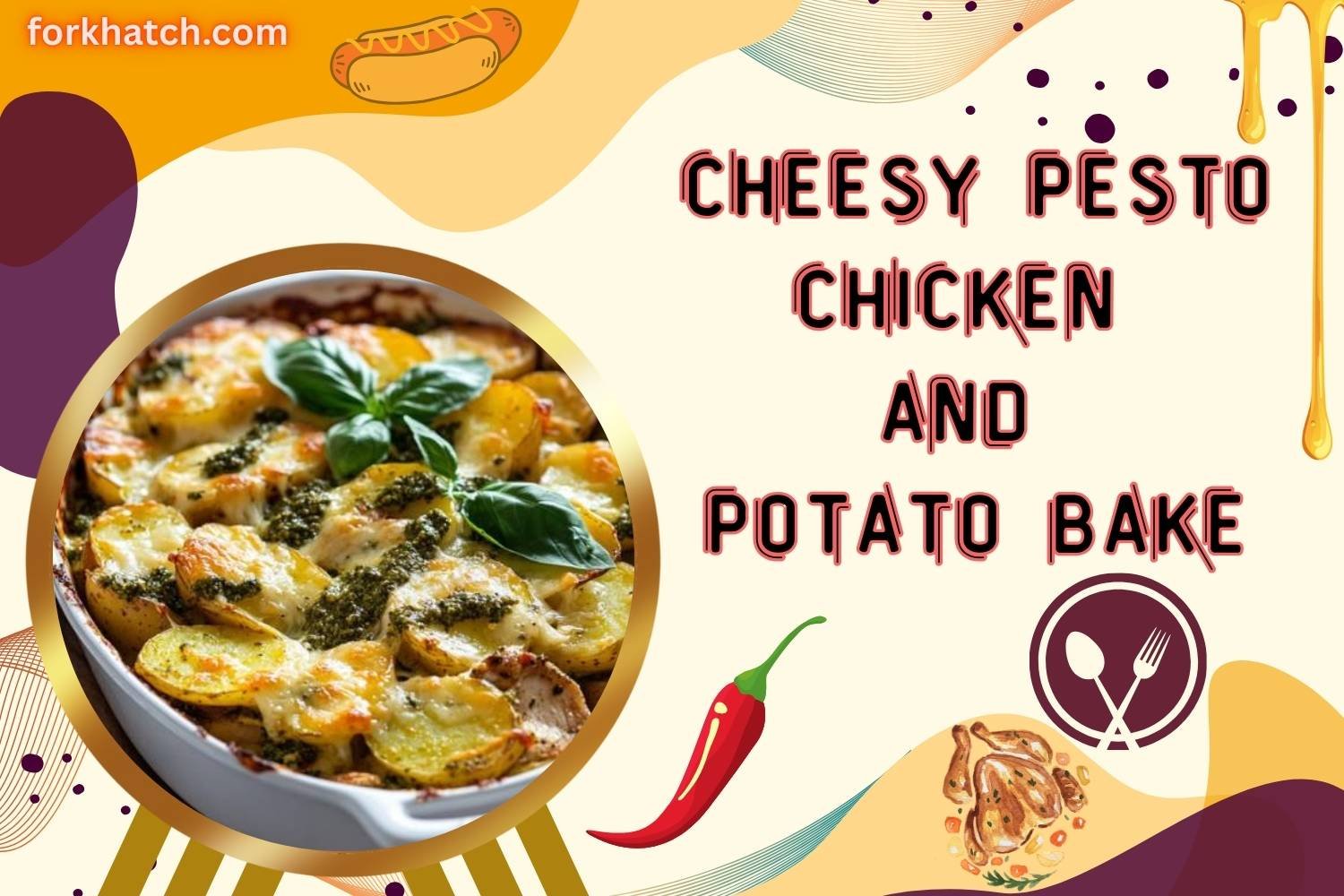 Cheesy Pesto Chicken and Potato Bake  A Comforting, Protein-Packed Dish!