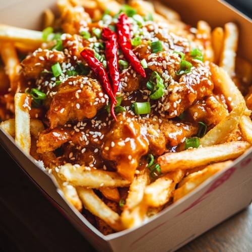 Chinese Chicken Curry Loaded Fries Recipe