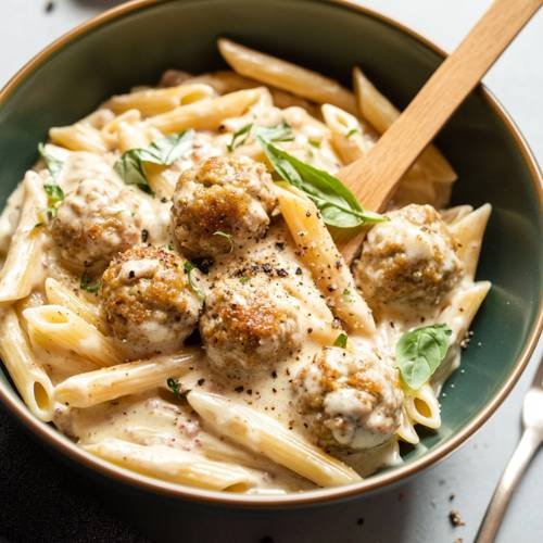 Creamy Meatball Pasta Recipe  A Simple and Delicious Meal in 20 Minutes