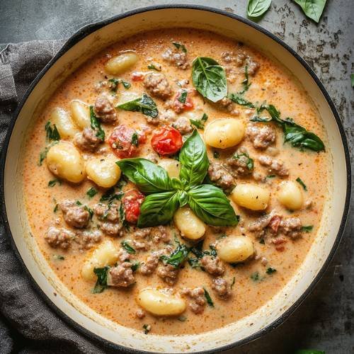 Creamy Sausage and Tomato Gnocchi