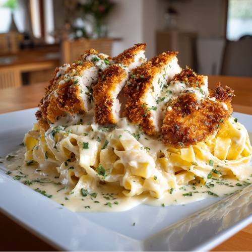 Crispy Chicken and Creamy Tagliatelle  A Quick and Delicious Dinner Idea!