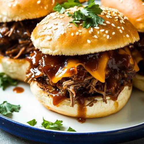 Honey BBQ Cheesy Beef Sliders  The Perfect Party Snack!