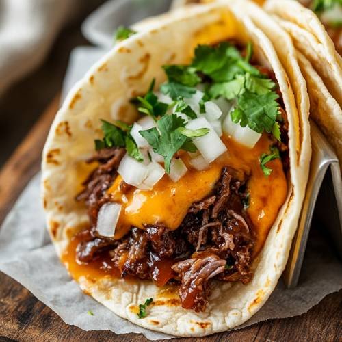 Honey BBQ Cheesy Beef Tacos  A Flavor Explosion You Can’t Miss!