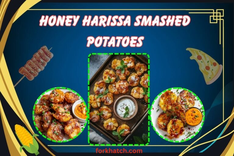 honey harissa smashed potatoes