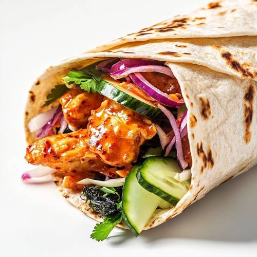 Korean Chicken Wrap  A Flavorful and Protein-Packed Delight!