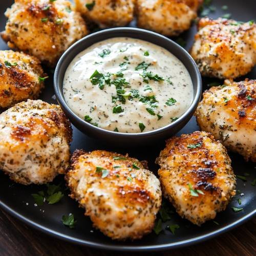 Parmesan Garlic and Herb Chicken Bites  A Macro-Friendly Delight!