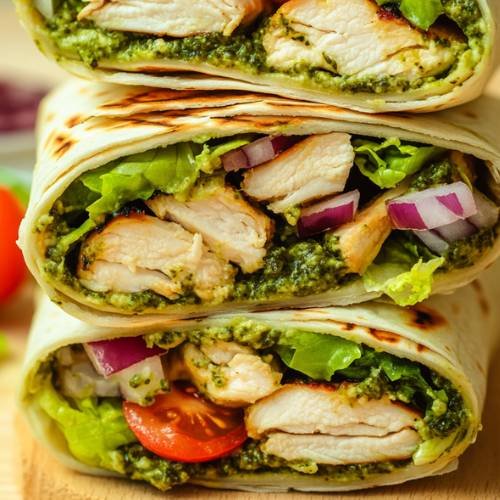 Pesto Chicken & Tomato Wrap  A Tasty and Protein-Packed Meal