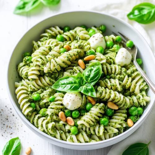 Pesto Pine Nut Pasta Salad  A Simple and Flavorful Lunch!