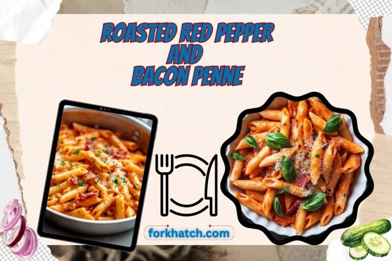 roasted red pepper and bacon penne