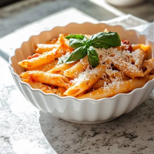 Roasted Red Pepper & Bacon Penne – Creamy, Dreamy, and Packed with Hidden Veggies 