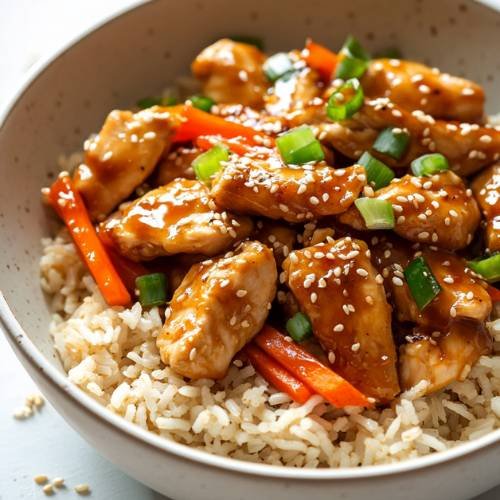 Sesame Garlic Chicken One Pot Rice – Saucy, Garlicky, and Totally Addictive!