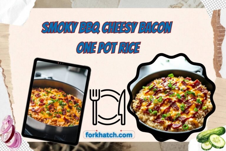 smoky bbq cheesy bacon one pot rice