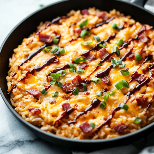 Smoky BBQ Cheesy Bacon One Pot Rice  A Flavor Combo You Won't Forget!