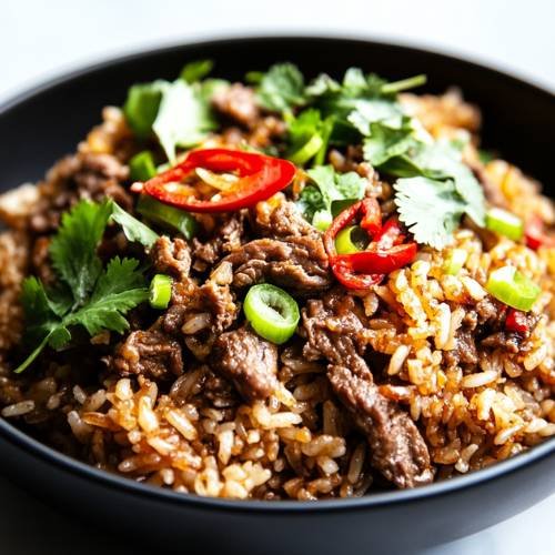 Sticky Sweet Beef Fried Rice