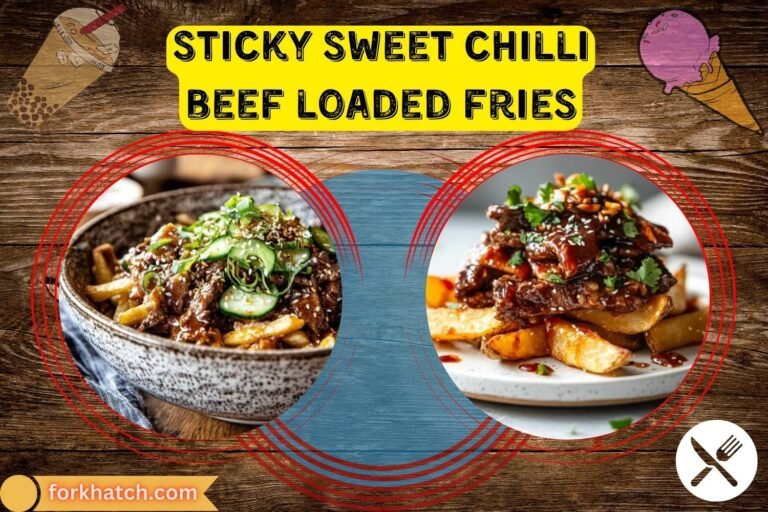 sticky sweet chilli beef loaded fries