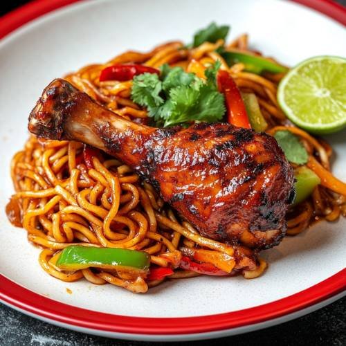 Sticky Sweet Chilli Chicken Noodles  A Flavorful Delight! 