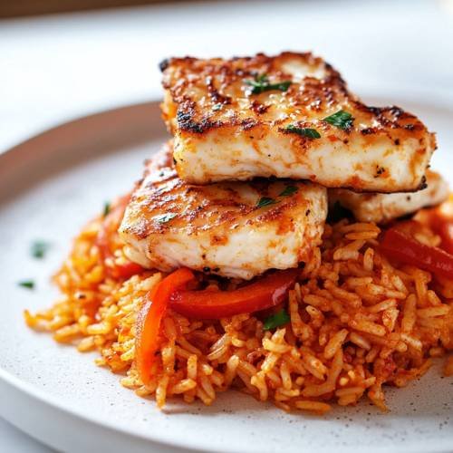 Sweet Chilli Chicken and Halloumi Rice