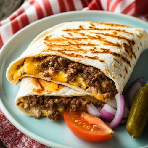 Toasted Cheeseburger Wrap 