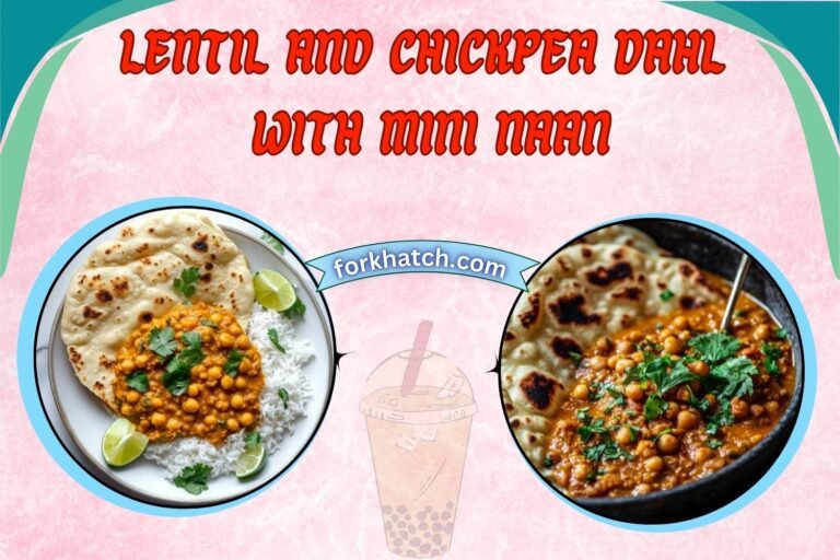 lentil and chickpea dahl with mini naan