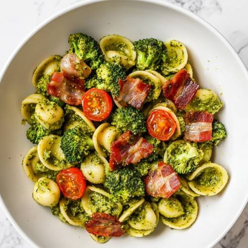 Pesto Broccoli and Pancetta Pasta A Green Delight with a Smoky Twist!