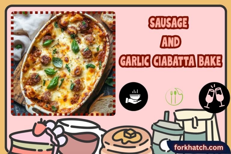 sausage and garlic ciabatta bake