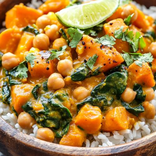 Sweet Potato Chickpea and Spinach Curry Recipe A Flavorful & Nutritious ...