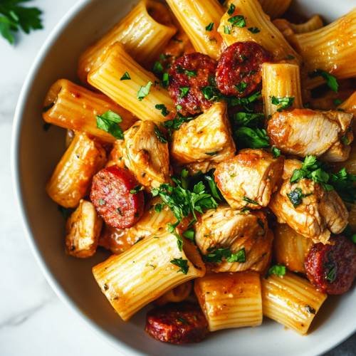 Chicken and Chorizo Pasta: A Flavorful and Hearty Meal! 