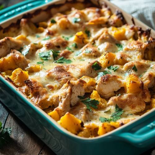 Chicken & Squash Ciabatta Bake 