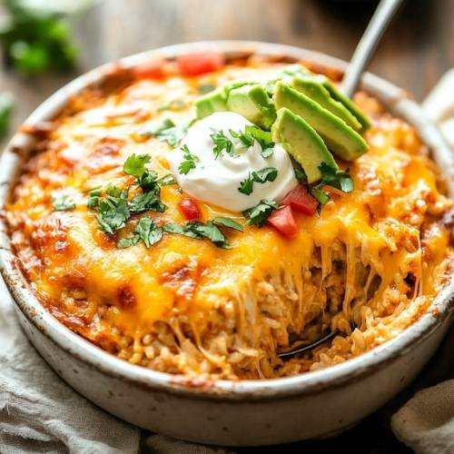 Chipotle Chicken & Cheesy Rice Bake  – One-Pan Wonder You’ll Crave Again!