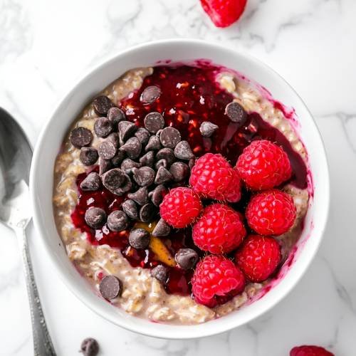 Chocolate Raspberry Oats: A Sweet & Protein-Packed Breakfast Treat!