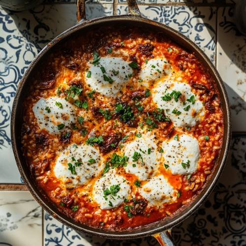 Sundried Tomato & Mozzarella Rice Bake 