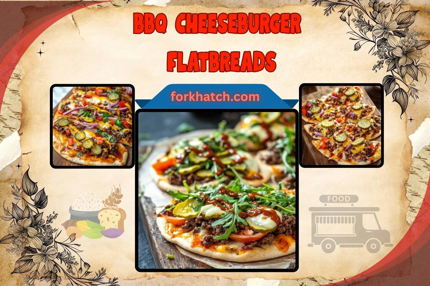 BBQ Cheeseburger Flatbreads