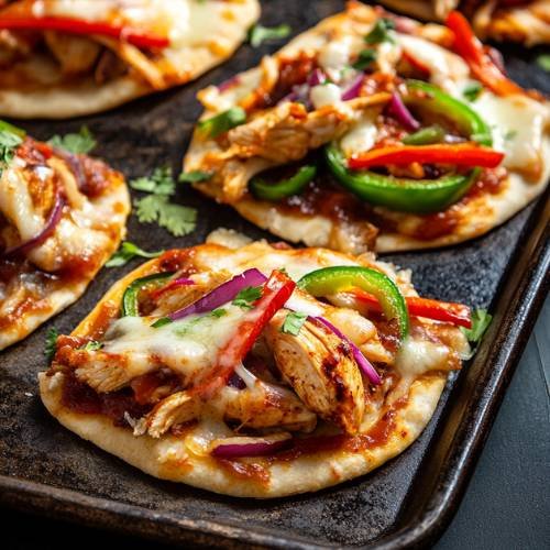 BBQ Chicken Fajita Flatbreads