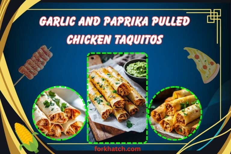 garlic and paprika pulled chicken taquitos