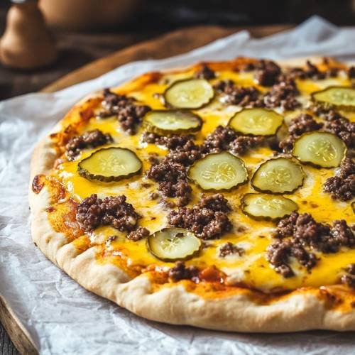 Stuffed Crust Cheeseburger Pizza 