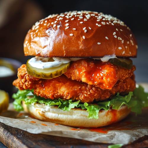 Crispy Buffalo Chicken Burger (Air Fryer Recipe) – Easy High-Protein Burger in 20 Minutes